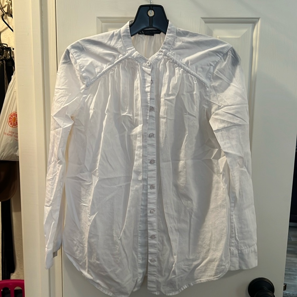 Armani Exchange crew neck white blouse size small